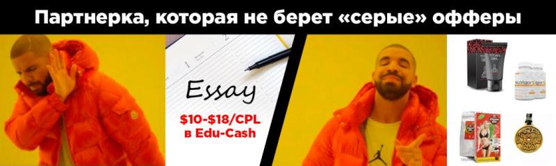 Essay вертикаль с Edu-Cash: студенческий трафик для крупных медиабаеров. Под допросом Где Трафика