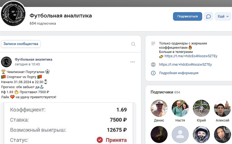 Аналитика на Уровне — ставки на футбол в Телеграмм, отзывы